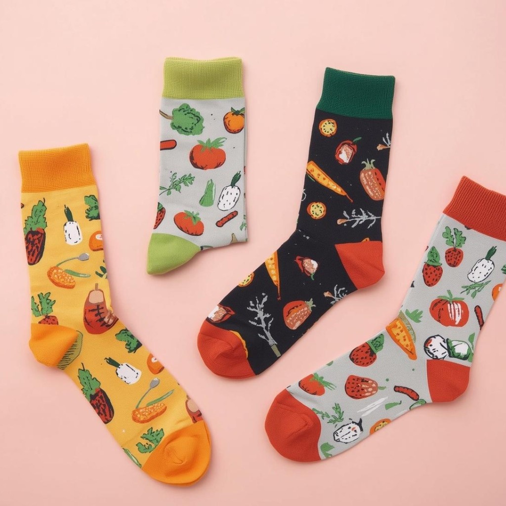 Kitchen socks (fun prints: herbs, veggies, utensils)